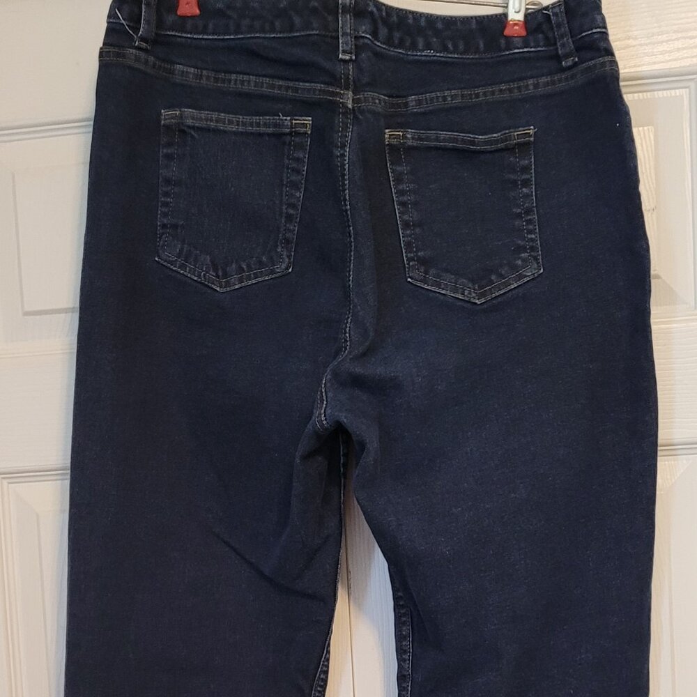 Liz Claiborne Women Size 14R Straight Leg Dark Denim Jeans